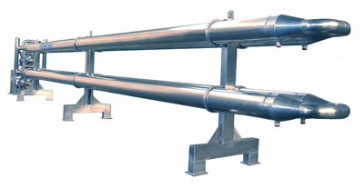 Intercambiador tubular de reinyección forzada sobre soportes