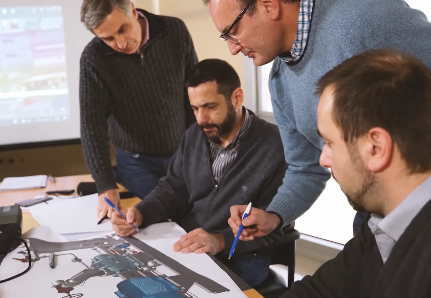 FRIMONT team reviewing drawings and engineering documentation
